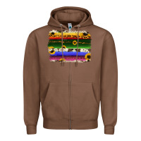 Chestnut serape sunflowers leopard cowhide background Zipper Hoodie - RanaPortraitStore