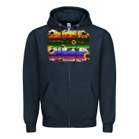 Navy serape sunflowers leopard cowhide background Zipper Hoodie - RanaPortraitStore