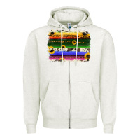 Oatmeal Heather serape sunflowers leopard cowhide background Zipper Hoodie - RanaPortraitStore
