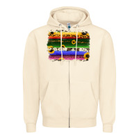 Serape Sunflowers Leopard Cowhide Background Zipper Hoodie | Teevron