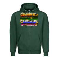 Sports Green serape sunflowers leopard cowhide background Zipper Hoodie - RanaPortraitStore