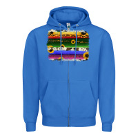 True Royal serape sunflowers leopard cowhide background Zipper Hoodie - RanaPortraitStore