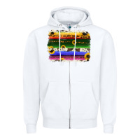 White serape sunflowers leopard cowhide background Zipper Hoodie - RanaPortraitStore