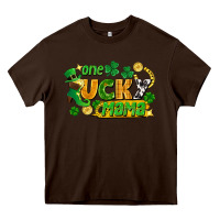 Chocolate Brown one lucky mama Heavy Core Tee - FaDigitalArtStudio