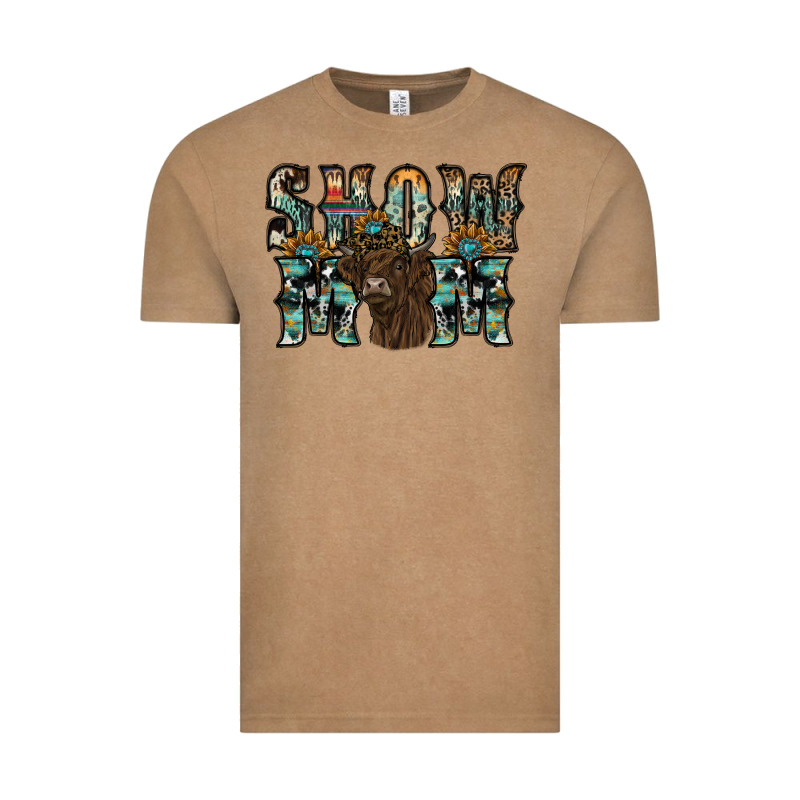 Show Mom Highland Cow Vintage Tee by SublimationCraftShop | Teevron