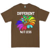 Cacao Different Not Less Daisy Autism Puzzle Premium Tee - CowhideDigitalArt