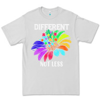 Dove Grey Different Not Less Daisy Autism Puzzle Premium Tee - CowhideDigitalArt