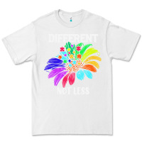White Different Not Less Daisy Autism Puzzle Premium Tee - CowhideDigitalArt