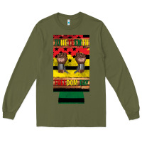 Army Green juneteenth freedom day 12 oz can cooler (slim) 2 Long Sleeve Tee - Artiststas