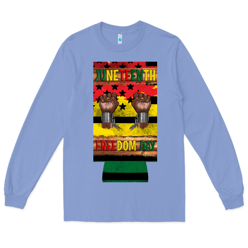 Juneteenth Freedom Day 12 Oz Can Cooler (slim) 2 Long Sleeve Tee by Artiststas | Teevron
