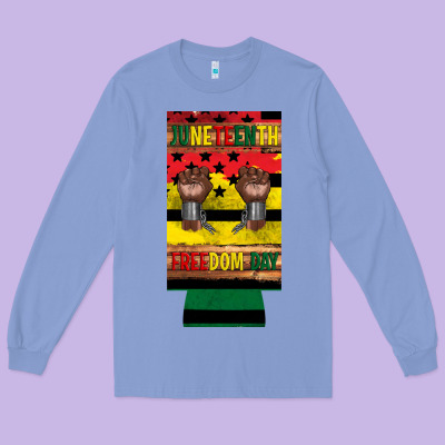 Juneteenth Freedom Day 12 Oz Can Cooler (slim) 2 Long Sleeve Tee Designed By Artiststas