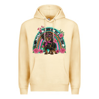 Pina Colada dachshund dog pink  floral rainbow Premium Hoodie - BarkalooDesign