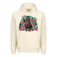 Sandshell dachshund dog pink  floral rainbow Premium Hoodie - BarkalooDesign