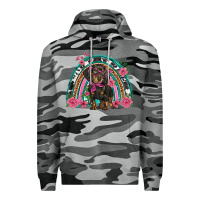 Slate Camo dachshund dog pink  floral rainbow Premium Hoodie - BarkalooDesign