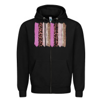 Black pink glitter leopard brushstroke background Zipper Hoodie - RanaPortraitStore