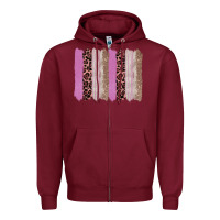 Burgundy pink glitter leopard brushstroke background Zipper Hoodie - RanaPortraitStore