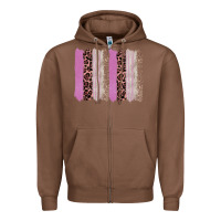 Chestnut pink glitter leopard brushstroke background Zipper Hoodie - RanaPortraitStore