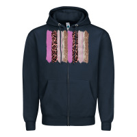 Navy pink glitter leopard brushstroke background Zipper Hoodie - RanaPortraitStore