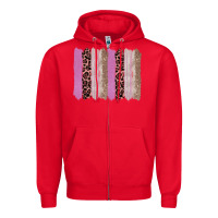 Red pink glitter leopard brushstroke background Zipper Hoodie - RanaPortraitStore