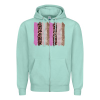 Seafoam pink glitter leopard brushstroke background Zipper Hoodie - RanaPortraitStore