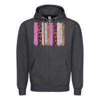 Smoke pink glitter leopard brushstroke background Zipper Hoodie - RanaPortraitStore