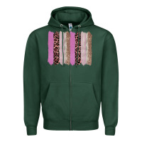 Sports Green pink glitter leopard brushstroke background Zipper Hoodie - RanaPortraitStore