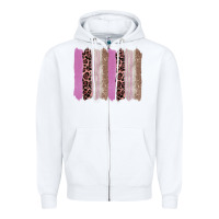 White pink glitter leopard brushstroke background Zipper Hoodie - RanaPortraitStore