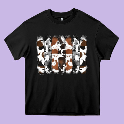 Cowhide Brushstrokes Heavy Core Tee Designed By Ranaportraitstore