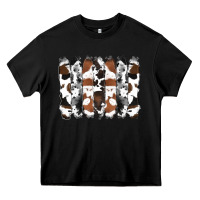 Black cowhide brushstrokes Heavy Core Tee - RanaPortraitStore