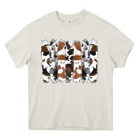 Cream cowhide brushstrokes Heavy Core Tee - RanaPortraitStore