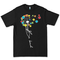 Black Dandelion Autism Puzzle Be Kind Premium Tee - CowhideDigitalArt