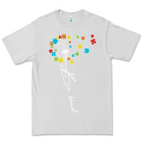 Dove Grey Dandelion Autism Puzzle Be Kind Premium Tee - CowhideDigitalArt