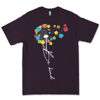 Plum Dandelion Autism Puzzle Be Kind Premium Tee - CowhideDigitalArt