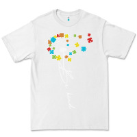 White Dandelion Autism Puzzle Be Kind Premium Tee - CowhideDigitalArt