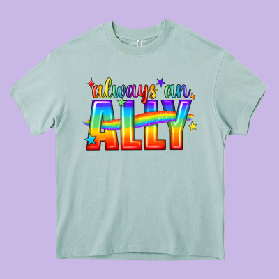 Always An Ally Pride Lgbtq Heavy Core Tee Designed By Bundleandbundleshop