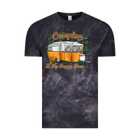 Cloud Black camping is my happy place Vintage Tee - SublimationCraftShop