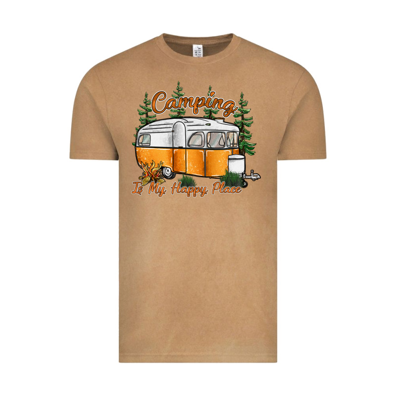Camping Is My Happy Place Vintage Tee by SublimationCraftShop | Teevron