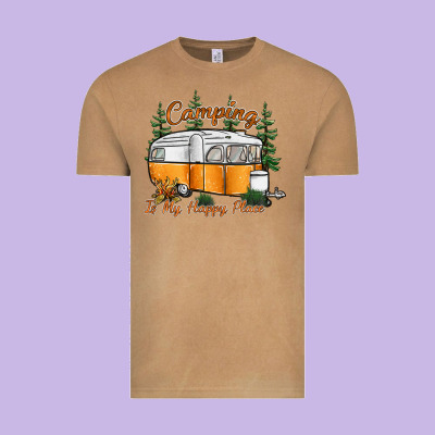 Camping Is My Happy Place Vintage Tee Designed By Sublimationcraftshop