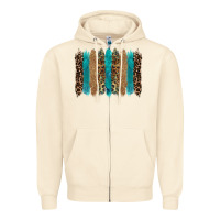 Sandshell glitter turqoise leopard tooled leather background Zipper Hoodie - RanaPortraitStore