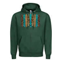 Sports Green glitter turqoise leopard tooled leather background Zipper Hoodie - RanaPortraitStore
