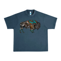 Midnight Navy cowhide bison Urban Heavy Tee - RanaPortraitStore