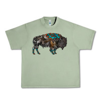 Oil Green cowhide bison Urban Heavy Tee - RanaPortraitStore