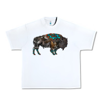 White cowhide bison Urban Heavy Tee - RanaPortraitStore