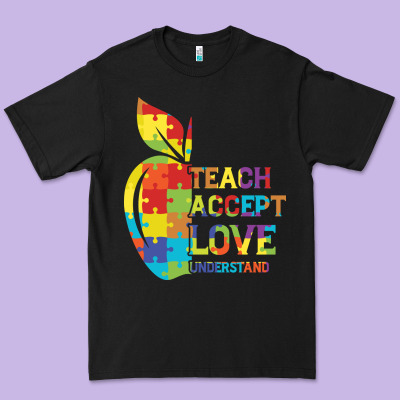 Autism Teach Accept Understand Love Premium Tee Designed By Cowhidedigitalart