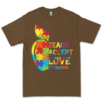 Cacao Autism Teach Accept Understand Love Premium Tee - CowhideDigitalArt