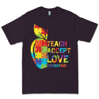 Plum Autism Teach Accept Understand Love Premium Tee - CowhideDigitalArt