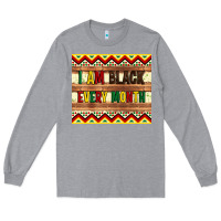 Heather Grey i am black every month Long Sleeve Tee - Artiststas