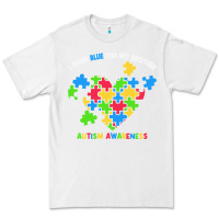 White Wear Blue For My Brother Autism Premium Tee - CowhideDigitalArt