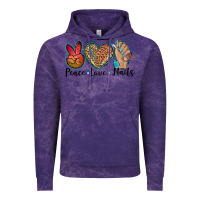 Cloud Purple peace love nails Vintage Hoodie - BarkalooDesign