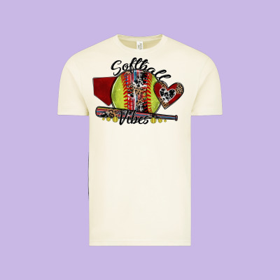 Softball Vibes Vintage Tee Designed By Sublimationcraftshop